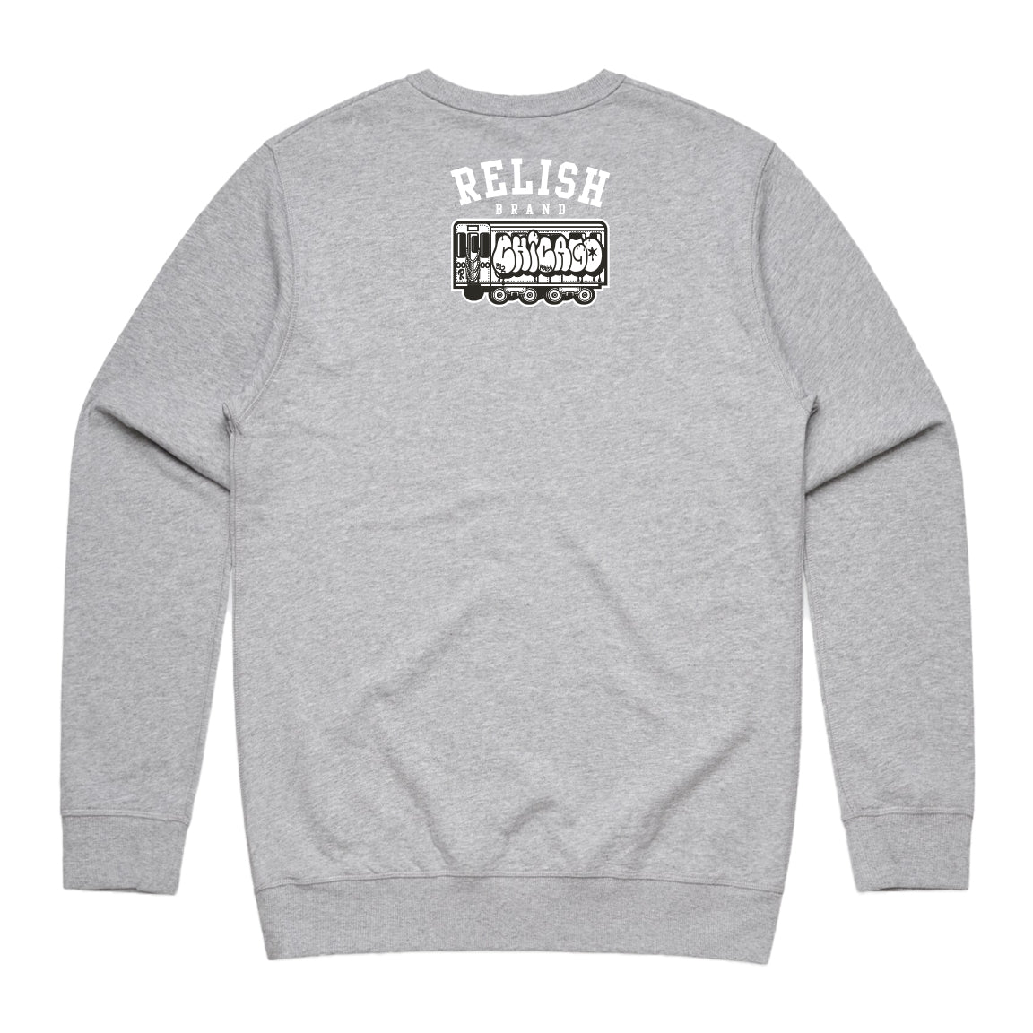 relish el train tag crewneck